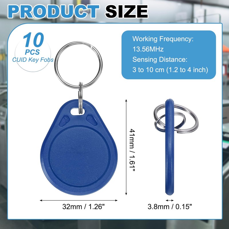 PATIKIL 10 Pack 13.56MHz CUID Rewritable Smart Key Fob Duplicates