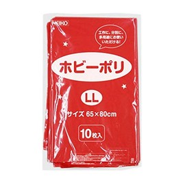 HEIKO 62-1000-77 Hobby Poly Bags, LL, Red, 10 Sheets