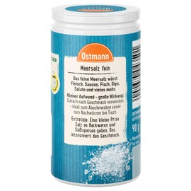 Ostmann Gewürze - Meersalz fein | Salzstreuer zum Nachwürzen bei Tisch | Mit praktischem Streuaufsatz | 90 g in der Streudose