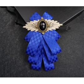 Corsage rojo Corsage pajaritas para hombres y mujeres, broche de lazo de moda PreTied Neck Tie lazo lazo broche para camisas, 6.3*4.3inch/16*11cm, Metal diamantes de imitación de vidrio cinta Metal, estrás abalorios de vidrio