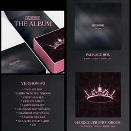 Blackpink 1st Full Album The Album (Version 3) (Includes Mobile Grip Holder, Transparent Photocard Set)