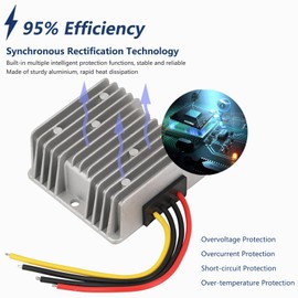 Voltage Converter 36V 48V to 12V 20A 240W DC-DC Converter 20-60V to 12V Stepdown Converter IP68 Waterproof Car Power Converter Stepdown Converter Power Supply Module