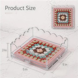 Clear Scalloped Acrylic Tray with Insert, Multi-Functional Acrylic Trays for Display, Desk & Vanity Organizer