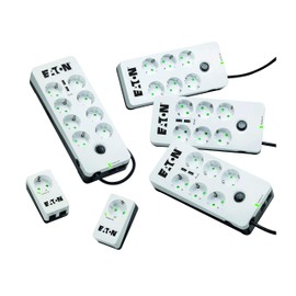 Eaton Mehrfachsteckdose/Blitzschutz - Protection Box 1 Tel@ DIN (1 Schuko Buchse, Telefon Schutz) - PB1TF - Weiß & Schwarz