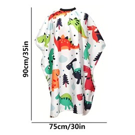 YIYIWANG Kids Haircut Cape Dinosaur Hairdressing Cape with Adjustable Neckline Waterproof Hair Cutting Cover Barbers Cape Hairdressing Gown for Boys Girls