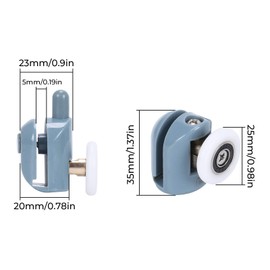 HO2NLE 8Pcs Shower Door Rollers 25mm Shower Runners Shower Door Wheels Single Shower Roller Wheels Shower Door Runners for Home Bathroom DIY Replacement Parts(4 Upper Rollers and 4 Bottom Rollers)