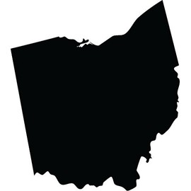 Picniva Black Ohio OH map Removable Vinyl Wall Decal Home Dicor 10 inchs Wide