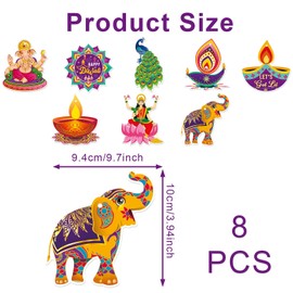 8 Pcs Diwali Decorations - Paper Pendant Diwali Decorations for House Home, Indian Pooja Decorations for Diwali, Navratri, Wedding, Ganesh Pooja