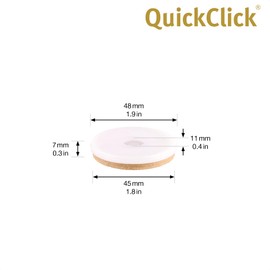 Wagner QuickClick® Felt Glides Furniture Glides Chair Glides Replacement – Set of 8 Replacement Glides Interchangeable – Special Fibre SYNO – Diameter 50 mm – for Base Diameter 50 mm – Made in Germany