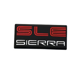 SSDD 2pcs New SLE Sierra Emblems Replacement for GMC 1500 2500 3500 Pillar Cab Roof Side Badge 88 89 90 91 (Red/Chrome) (CH-SLEsierra)