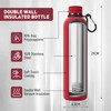 Exllena Insulated Water Bottles 1l with Clip, Double Wall Vacuum