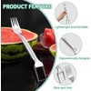 Watermelon Fork Slicer Cutter,Stainless Steel 2 in 1 Fruit Fork