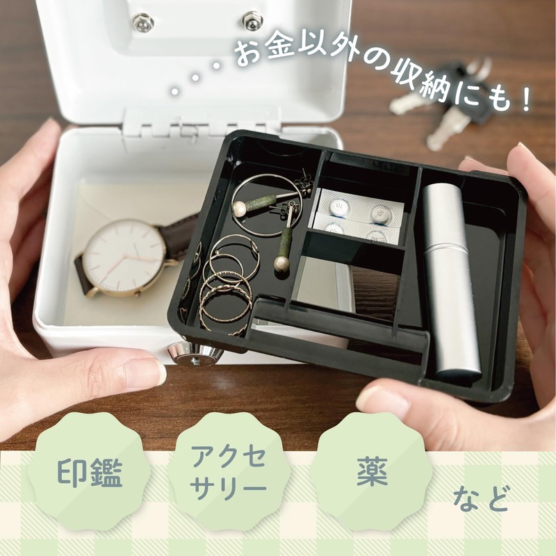 Carl CB-8050-W Okozukai Bank, For Home, Kids, Locked, Safe Type,