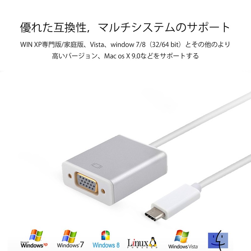 USB-C to VGA Adapter, USB 3.1 Type C (Thunderbolt 3