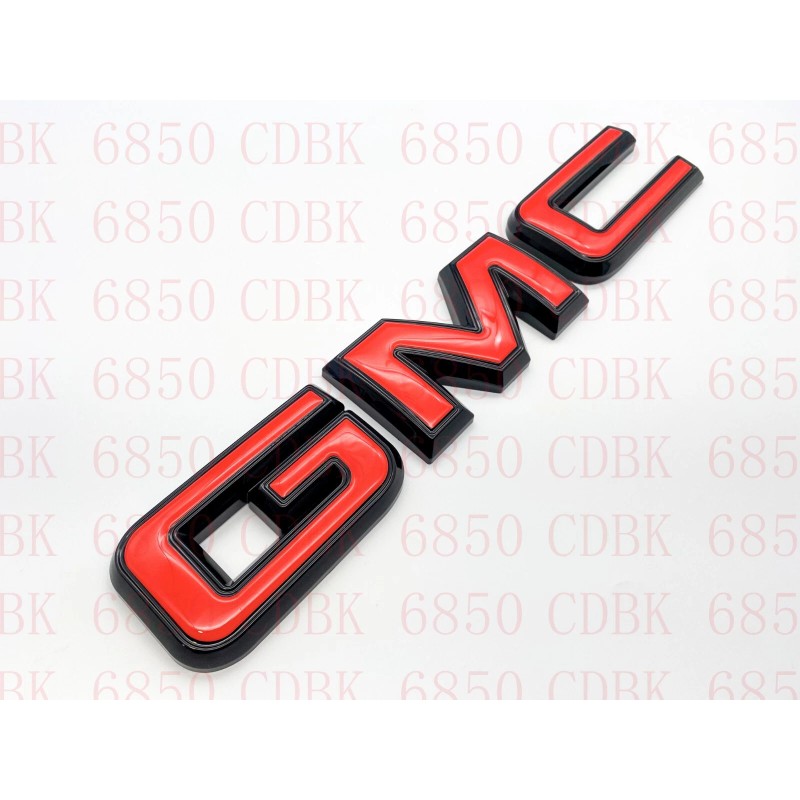 Auto Front & Rear GMC Red Black OVERLAY Emblem Badge