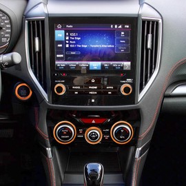 Auovo Radio Knob Cover for Subaru Crosstrek Accessories 2018-2023 / Impreza 2017-2023/ Forester 2019-2024 AC Knob Outer Ring Air Conditioner Volume Tune Knob Trim 7pcs (Sun Orange, A)