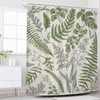 Riyidecor Fern Leaf Leaves Sage Green Shower Curtain for Bathroom