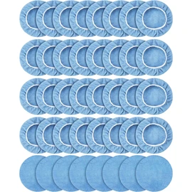 Tallew 40 Pcs 9 to 10 Inches Buffer Pads Bulk Car Polisher Bonnets Orbital Buffer Bonnets Microfiber Polishing Pad Car Wax Cover for Cleaning and Polishing (Light Blue)