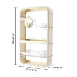 Makeup Organizer Storage Rack for Organizing, 4-tier Storage Rack Cosmetic Display Case, Wall Mounted Storage Rack, Bathroom Makeup Organizer for Cosmetics Jewelry Hair Accessories Storage