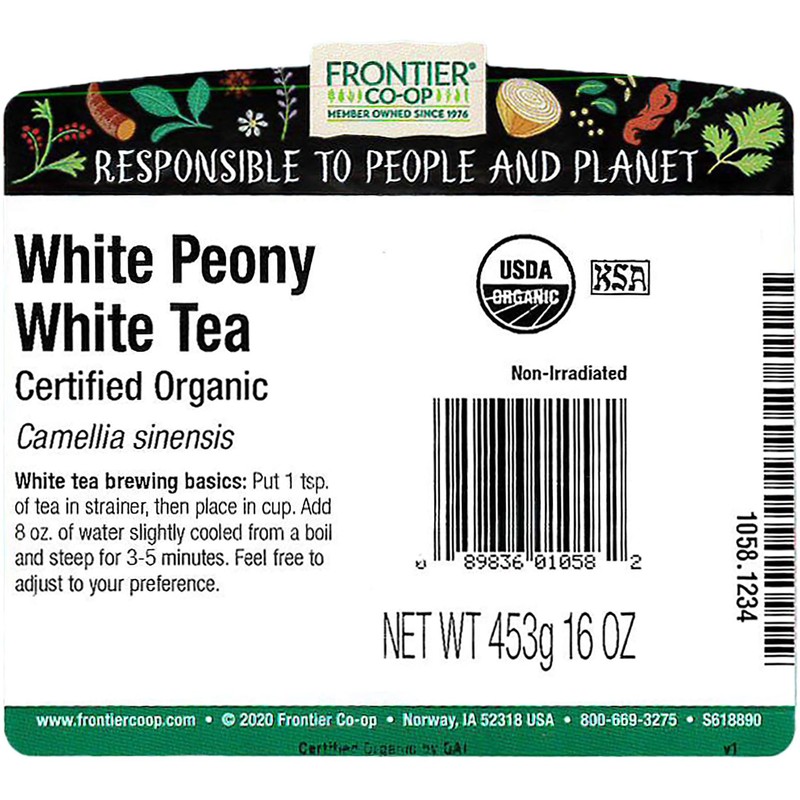 Frontier Co-op Organic White Peony Herbal Tea 1lb