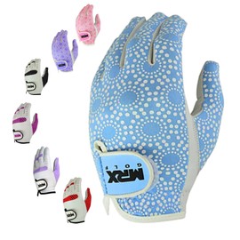 MRX Women Golf Glove Left Handed Golf Gloves Sweat Resistant Soft Cabretta Leather Regular Fit Women Golfer Glove Sky