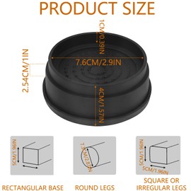 Voyzdx 4 Elevadores De Muebles Cama/Nevera,1 Pulgadas,Patas De Muebles Redondos Elevadoras,Protege Suelos Pies de Mesa y Silla,Escritorio,Cama,Elevador Antideslizante para Mueble (1 Pulgada)