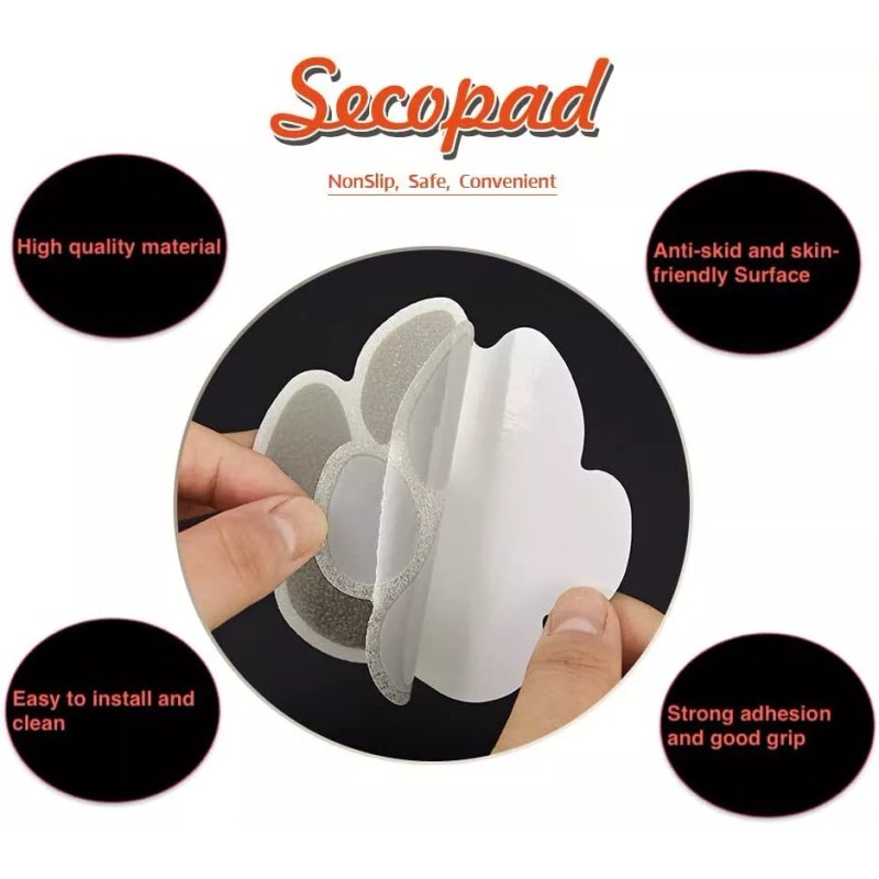 Secopad Non Slip Bathtub Stickers Set 20 Pieces Slip Resistant