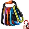 Carabiner with Screw Cap, Pack of 10 Screw Carabiners, Aluminium