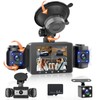 Fuluku 360 Degree Dash Cam View, 4 Channel Front Rear