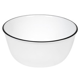 Corelle Livingware 28-Ounce Super Soup/Cereal Bowl, Classic Caf¿ Black Rim Only