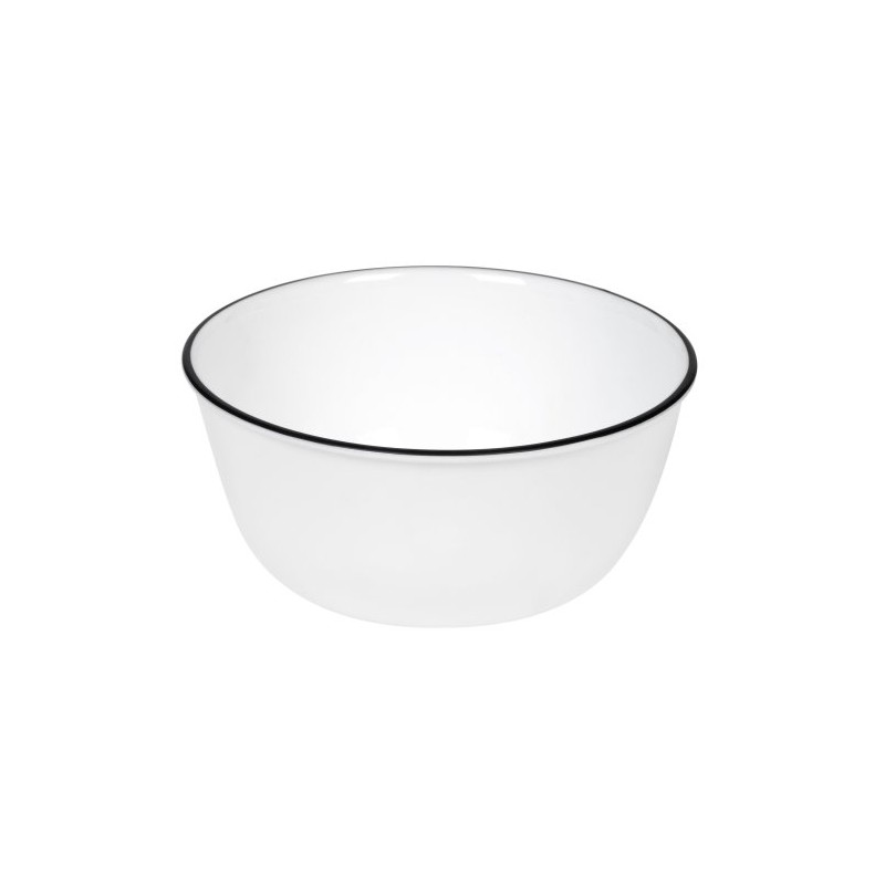 Corelle Livingware 28-Ounce Super Soup/Cereal Bowl, Classic Caf¿ Black Rim