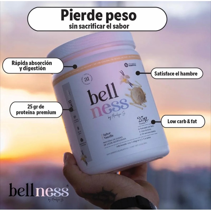 Proteína Hidrolizada Bellness, 25g Prot. 31 Servs, 0 Carbs