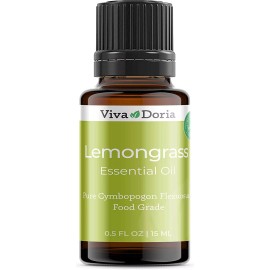 Viva Doria Pure Lemongrass Essential Oil, Food Grade 0.5 Fl oz