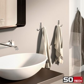 SOTECH ELEN Coat Hooks 65 x 78 x 33 mm Brushed Stainless Steel Coat Hooks Wall Coat Rack Stainless Steel Hooks Pack of 3