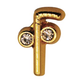 Tubal Cain with Rhinestone Masonic Lapel Pin - [Gold][1/2'' Tall]