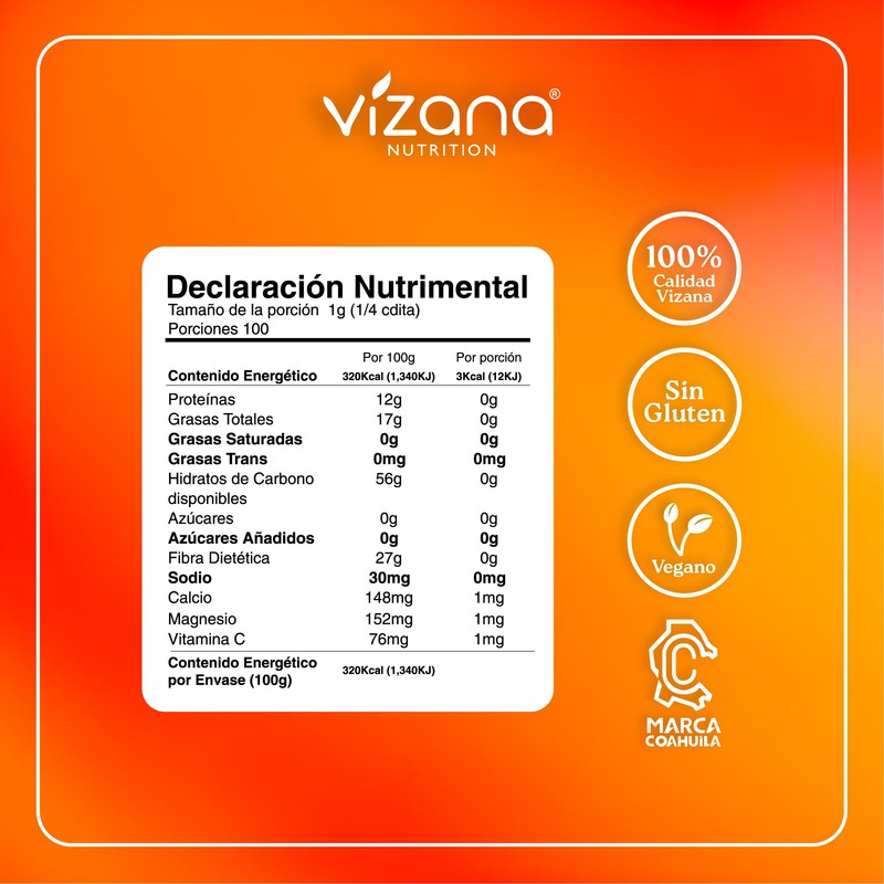 VIZANA NUTRITION | Pimienta de Cayena Natural en Cápsulas HPMC
