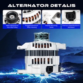 Alternator Replacement New Compatible with Nissan Sentra 1.8L 2002-2006, 12V, CW, 80Amp, IR/IF, Replace for 23100-4Z400, 23100-4Z40B