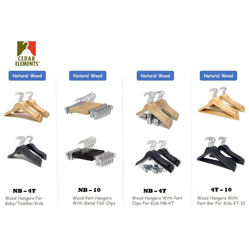 Kids Hangers (Natural Wood, Baby/Toddler Hangers NB-4T)
