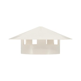 PATIKIL 6" Chimney Cap, Roof Vent Cap Cowl Rain Cover PVC Round Chimney Cover Cap Mushroom Shaped Air Vent Cap for Fireplace Exhaust Exterior Stove Pipe, White