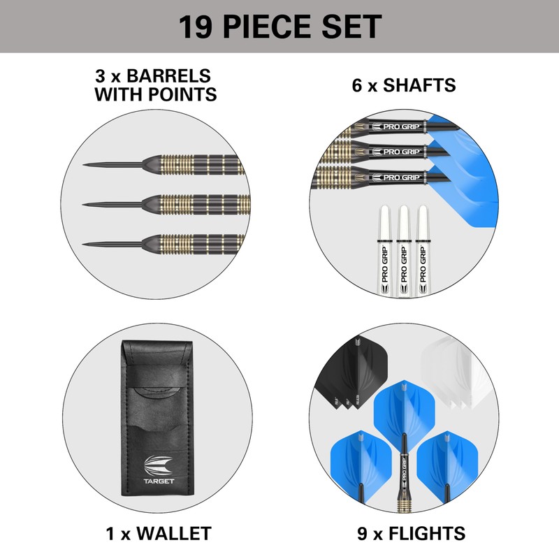 Target Darts Vitus 22G Tungsten Steel Dart Set - 9