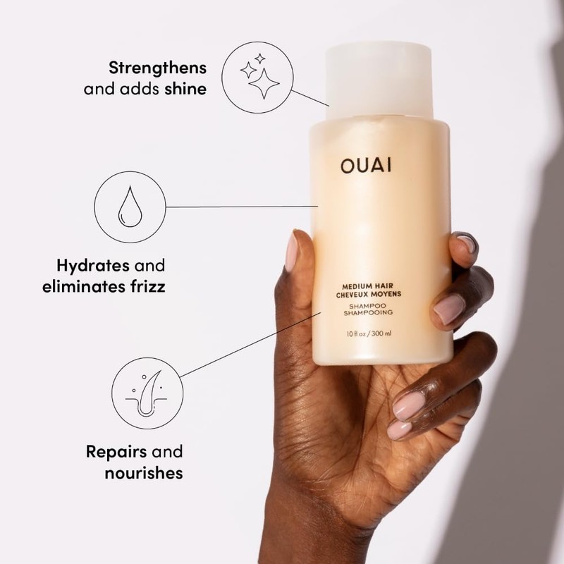 OUAI Medium Hair Shampoo & Conditioner Set, Travel Size -