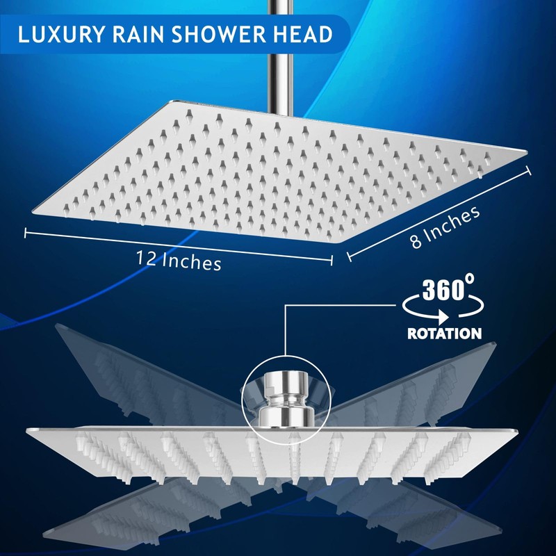 Voolan Rain Shower Head - High Flow Large Rainfall Shower