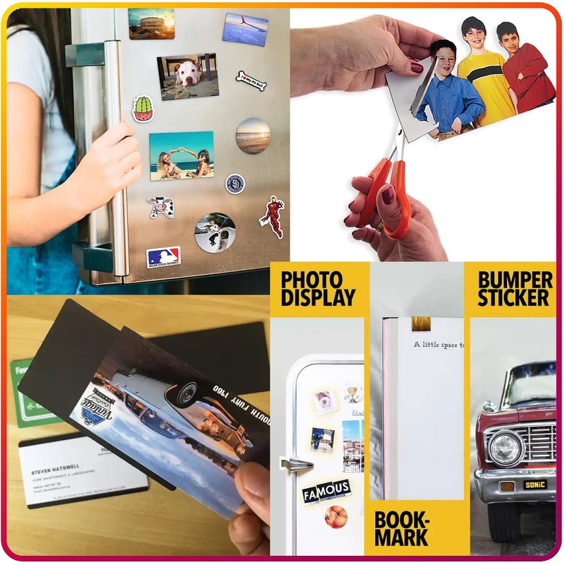 Magnetic Sheets with Adhesive Backing for Crafts, DIY 12 Pack.