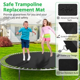 CIDNN Replacement Trampoline Mat， Heavy-Duty, UV-Resistant & Durable Bounce Pad for 15 ft Round Trampolines - Perfect for Safe & Fun Jumping (Fits 96 V-Hooks, 7" Springs, Spring Not Included)