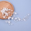 Silver Bridal Pearl Headpiece Flower Headband Wedding Hair Accessories for