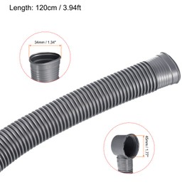 MECCANIXITY Bathtub Drain Pipe Expandable Waste Drain 120cm Tubing Flexible Drainage Hose for Bathroom Shower, Grey Pack of 1