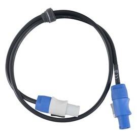 Pronomic Power Twist 1 Power Cable - Cable for Power Supply of Active Speakers and Headlights - PowerCon Compatible Plug - Cable (H05VV-F) with 3x 1.5 mm² - Length: 1 m - Black