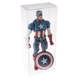 Plymor Clear Folding Action Figure Storage / Display Protector Box, 3" W x 2" D x 7" H, fits 6" Figures, 50-Pack