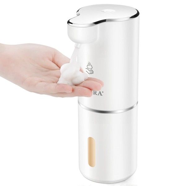 Secura Foaming Soap Dispenser, 10oz/300ml Touchless Automatic Soap Dispenser with Adjustable Volume Control, Rechargeable Hands Free Soap Dispenser for Kitchen, Bathroom White