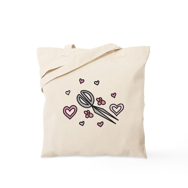 CafePress Sewing Scissors Tote Bag Reusable Natural Beige Canvas Shopping